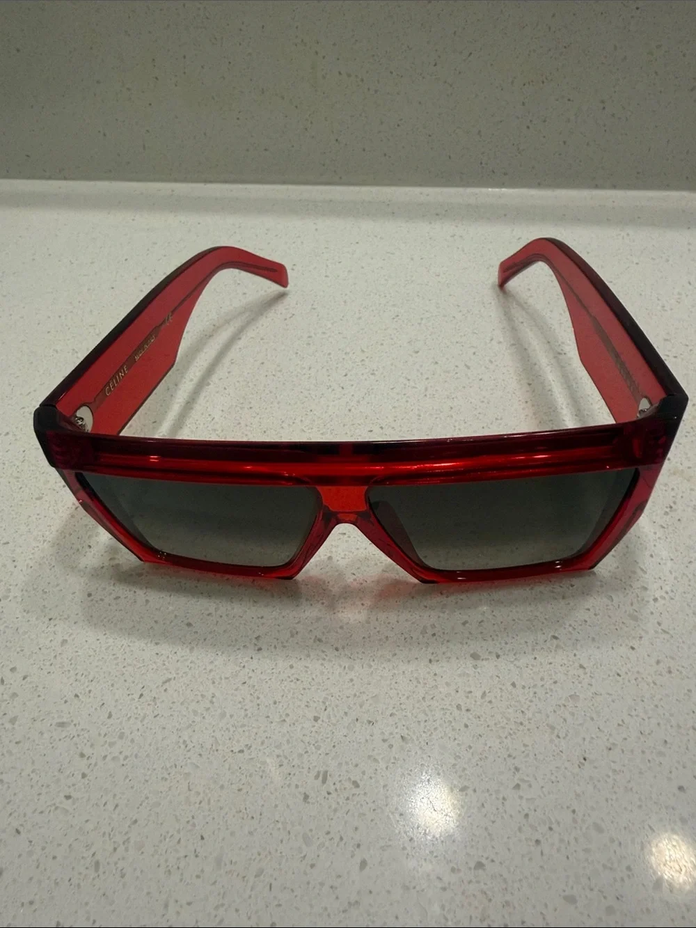 Celine CL0030F Red Shield square sunglasses